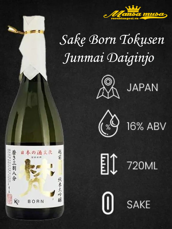 rượu sake born tokusen junmai daiginjo 720ml