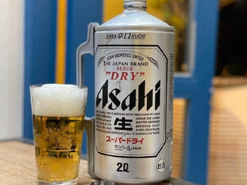 bia nhật asahi bom 2l