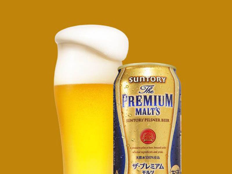 bia nhật premium malt’s suntory 5,5% lon 350ml