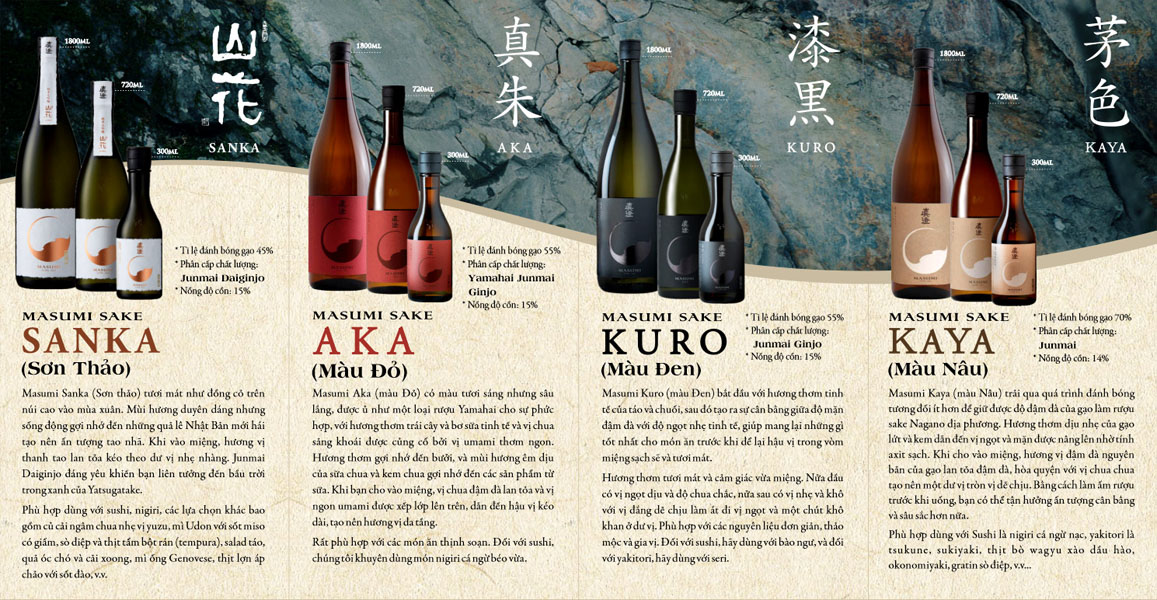 combo 4 chai rượu sake masumi 720ml combo 4 chai rượu sake masumi 720ml;